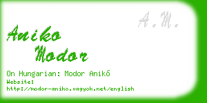 aniko modor business card